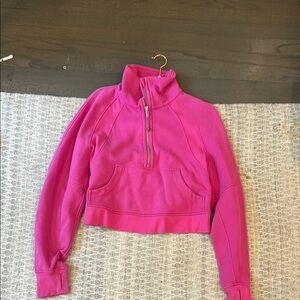 Lululemon Pink Quarter-Zip Cropped Sweatshirt